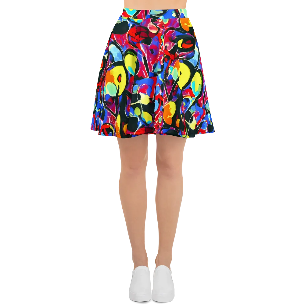 Kaleidoscope Fever on Skater Skirt — Front
