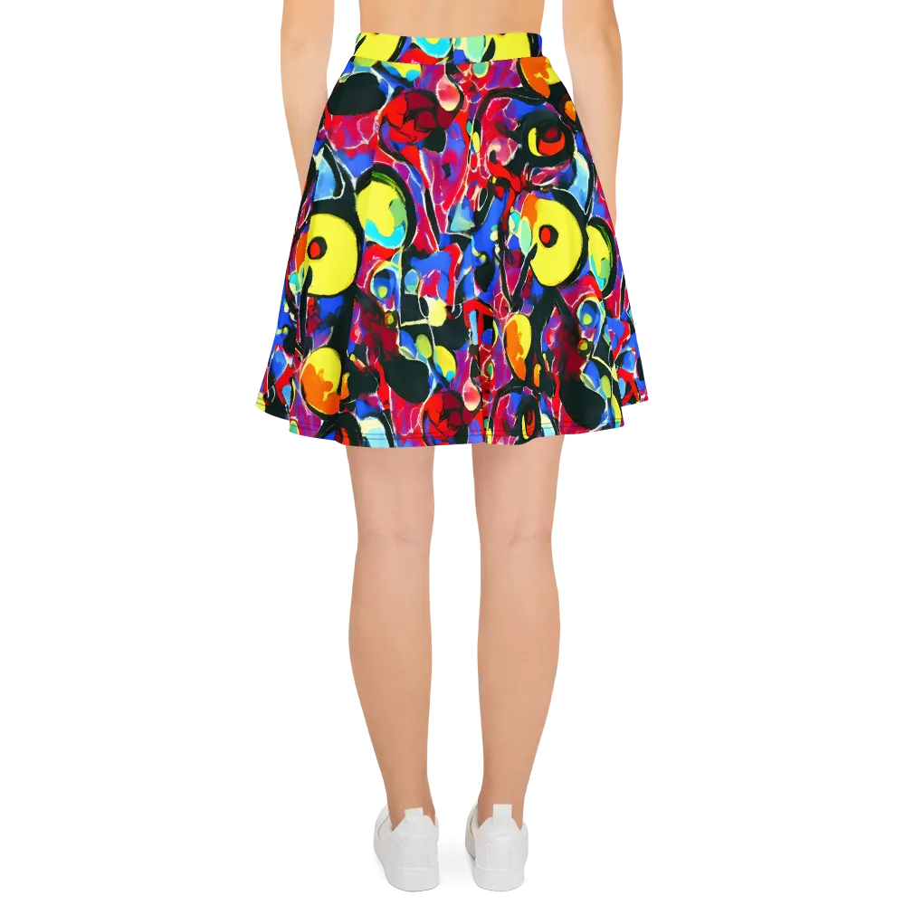 Kaleidoscope Fever on Skater Skirt — Back