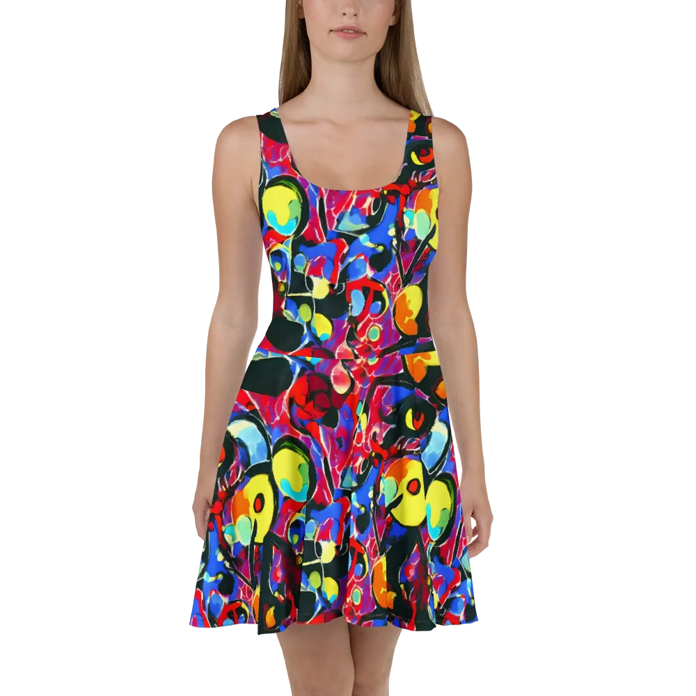 Kaleidoscope Fever on Skater Dress — Front