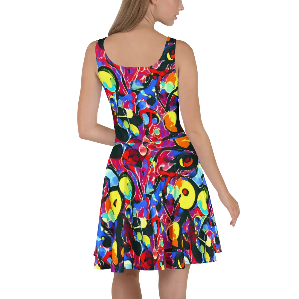 Kaleidoscope Fever on Skater Dress — Back