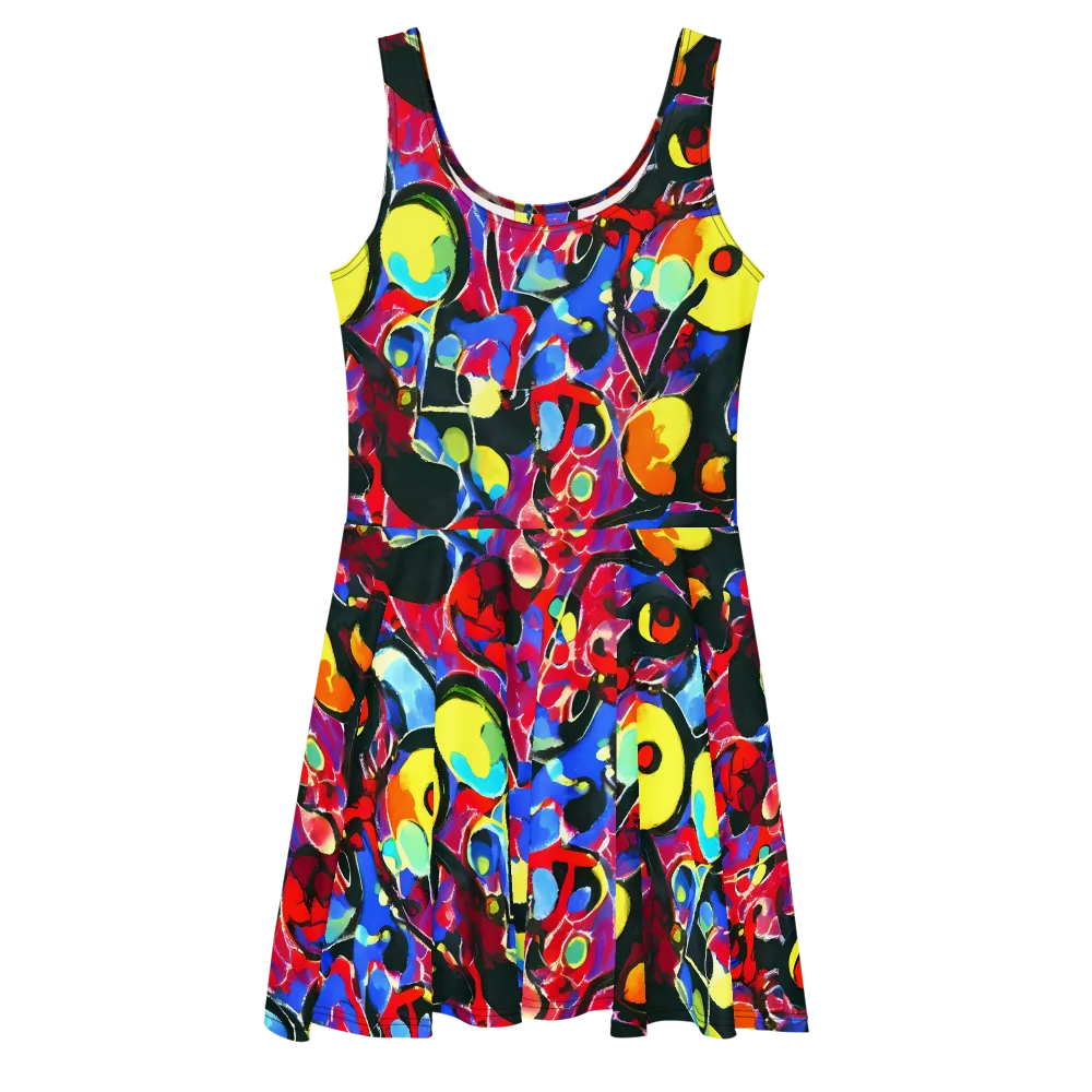 Kaleidoscope Fever on Skater Dress — Front