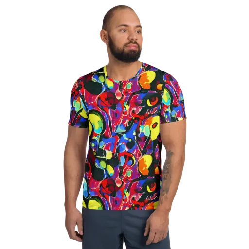 Kaleidoscope Fever on a Men's Athletic T-Shirt