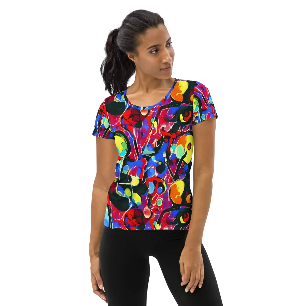 Kaleidoscope Fever on Women's Athletic T-Shirt — Front
