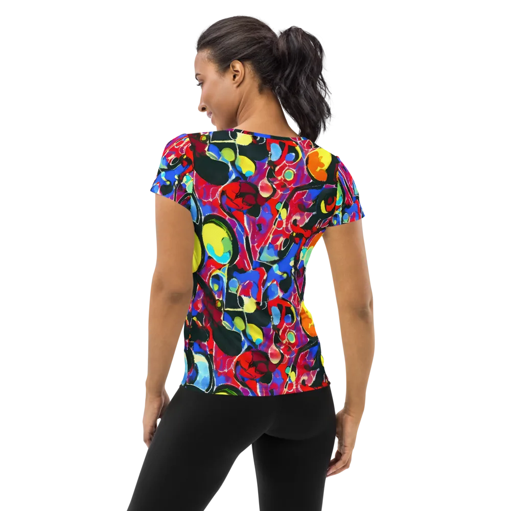 Kaleidoscope Fever on Women's Athletic T-Shirt — Back