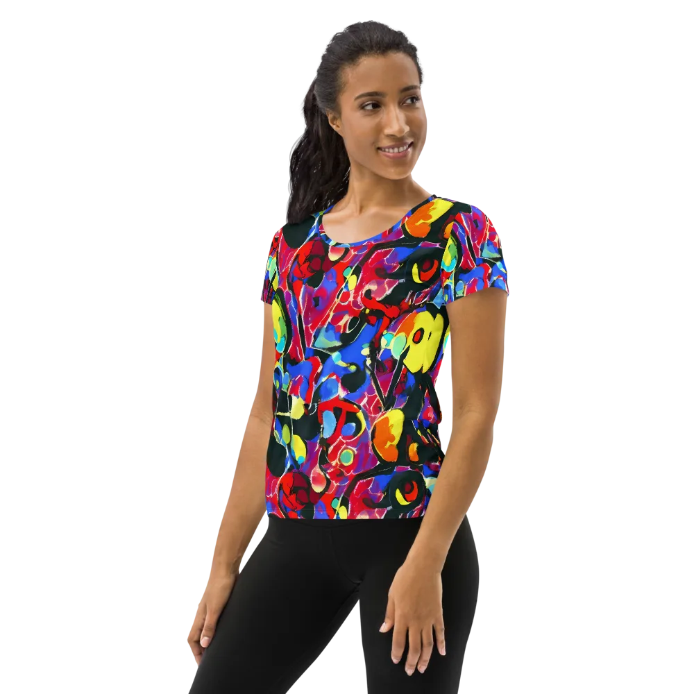 Kaleidoscope Fever on Women's Athletic T-Shirt — Left