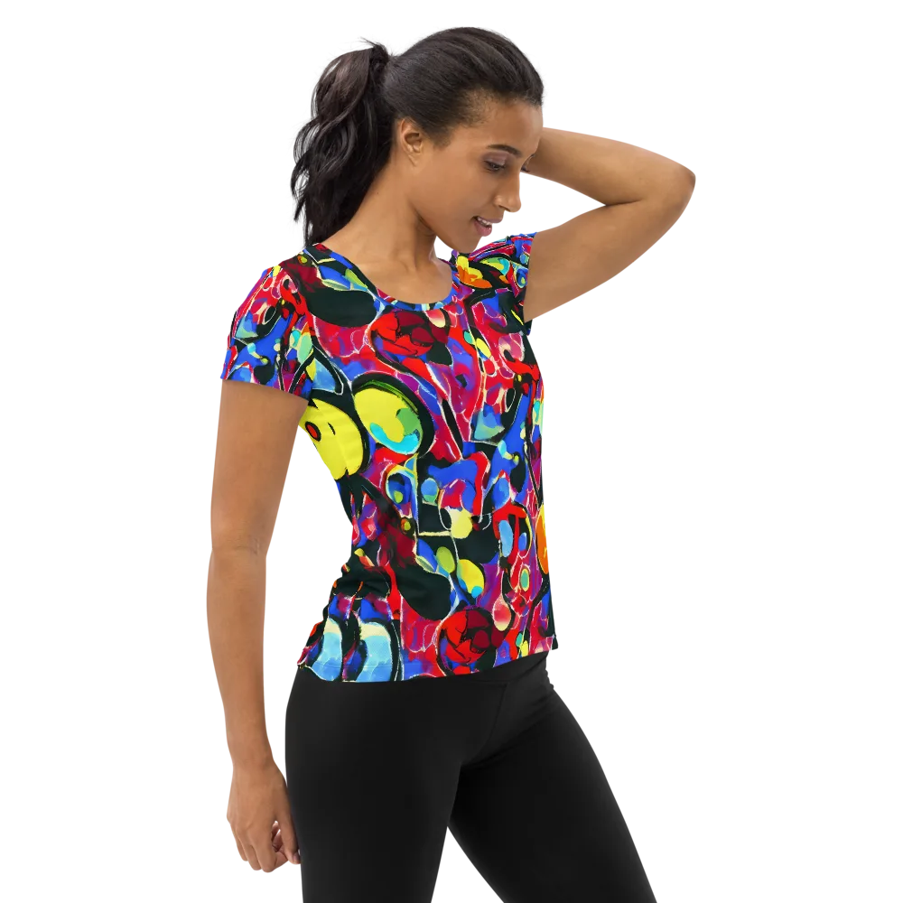 Kaleidoscope Fever on Women's Athletic T-Shirt — Right