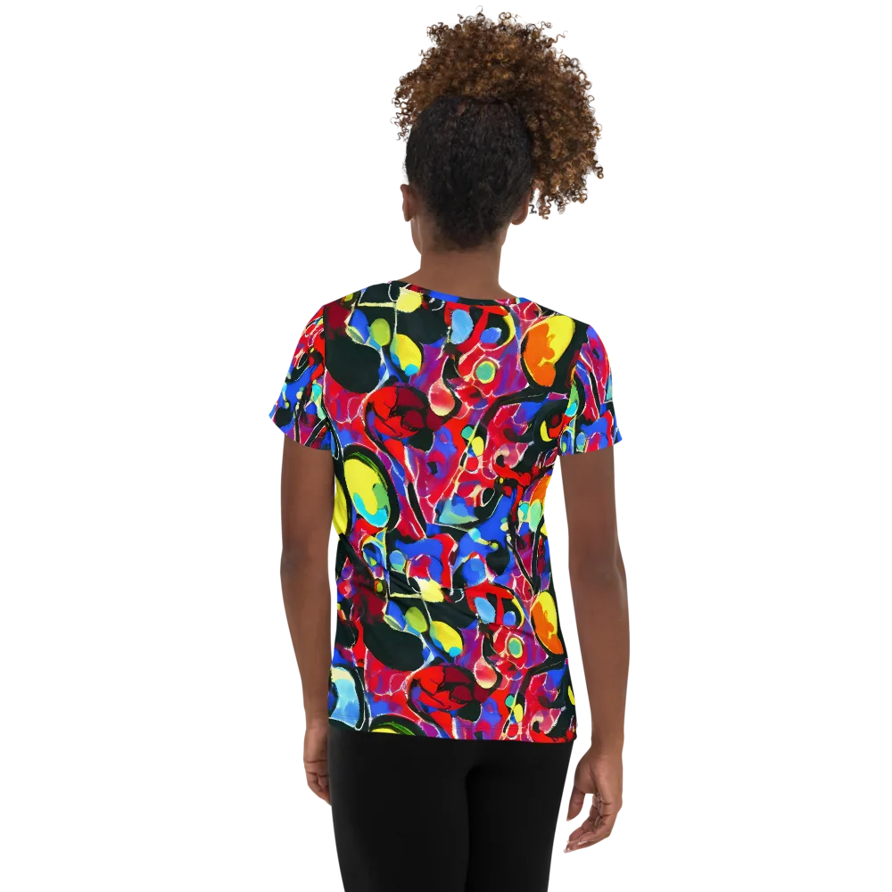 Kaleidoscope Fever on Women's Athletic T-Shirt — Back