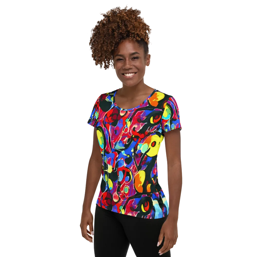 Kaleidoscope Fever on Women's Athletic T-Shirt — Left