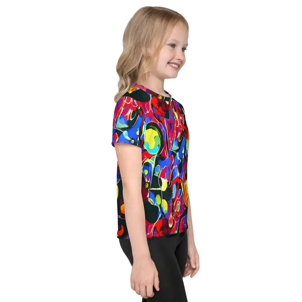 Kaleidoscope Fever on Kids Crew Neck T-Shirt — Right