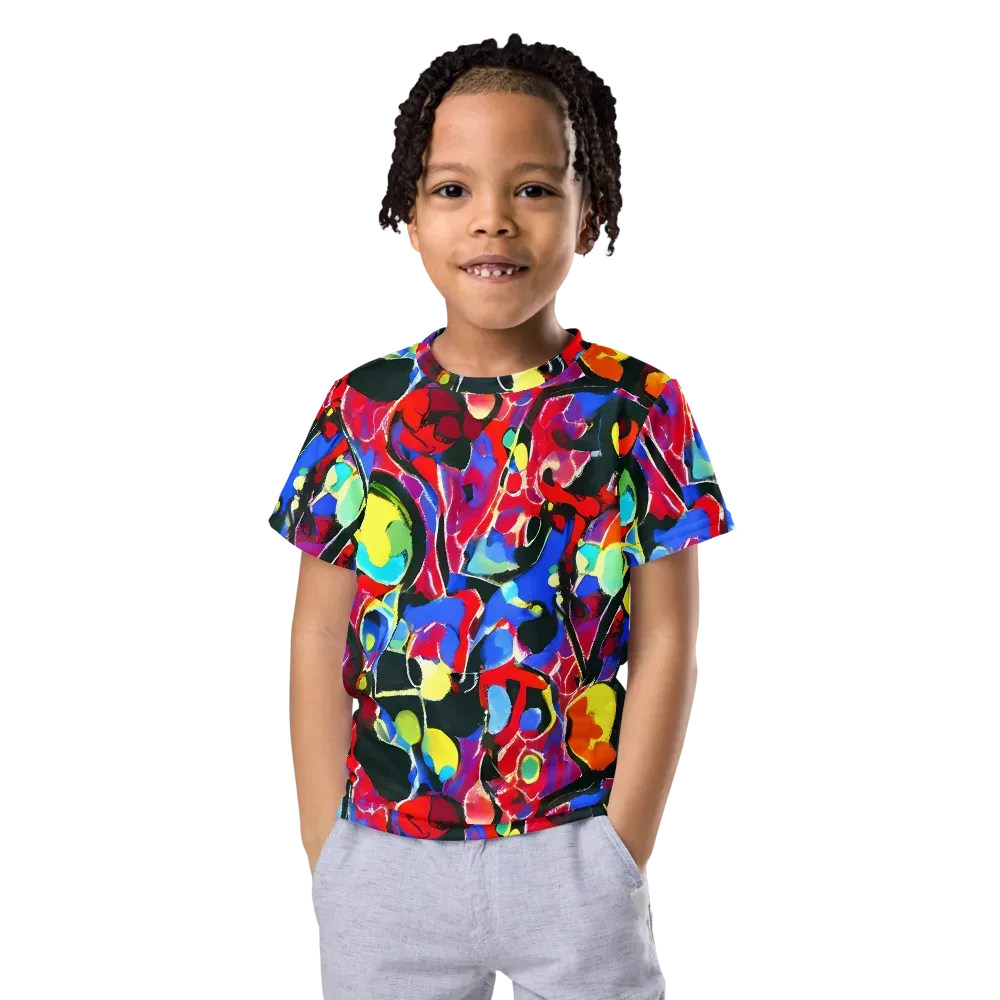 Kaleidoscope Fever on Kids Crew Neck T-Shirt — Front