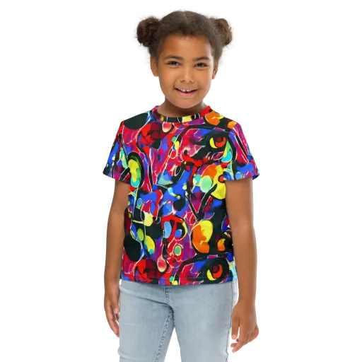 Kaleidoscope Fever on a Kids Crew Neck T-Shirt