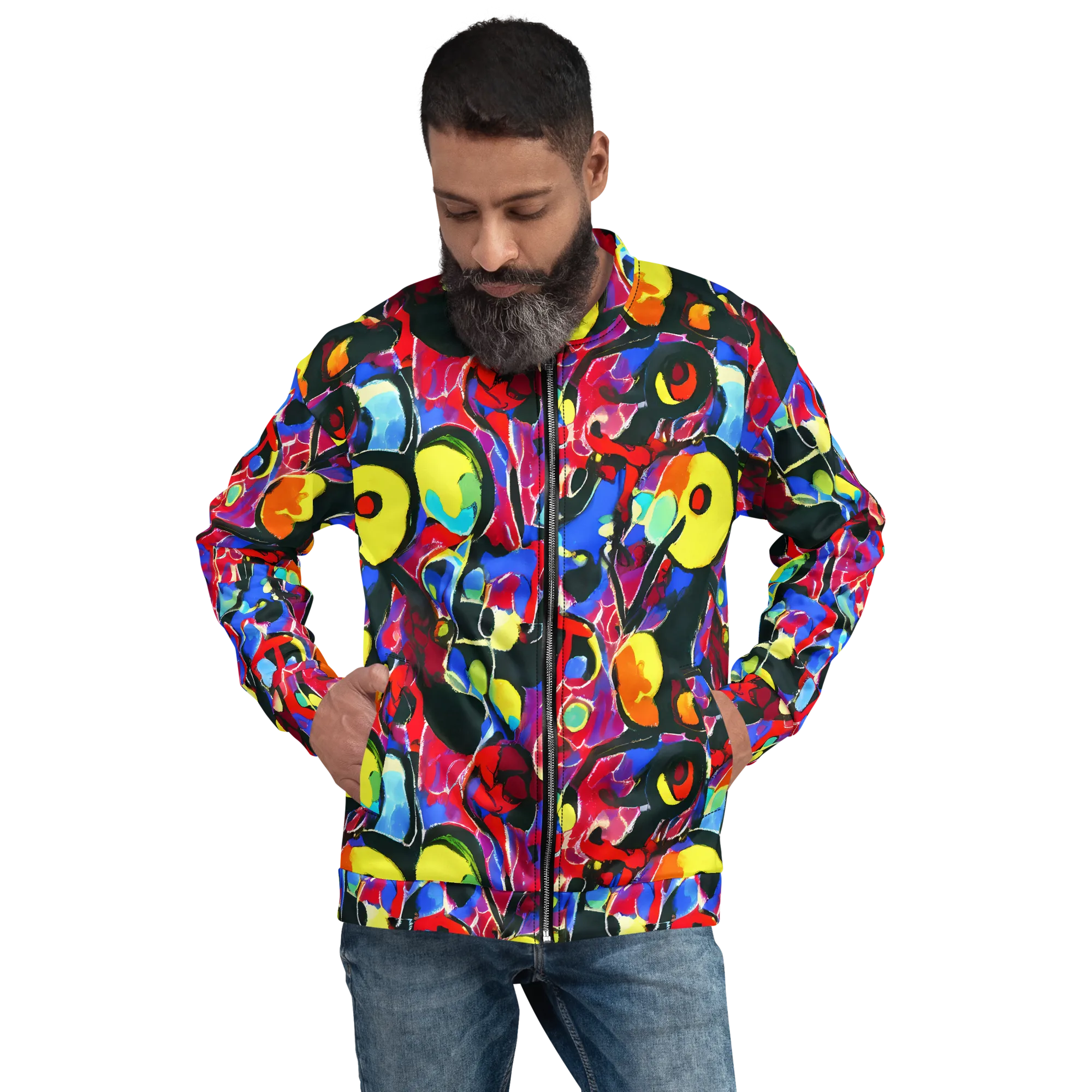 Kaleidoscope Fever on Bomber Jacket — Front
