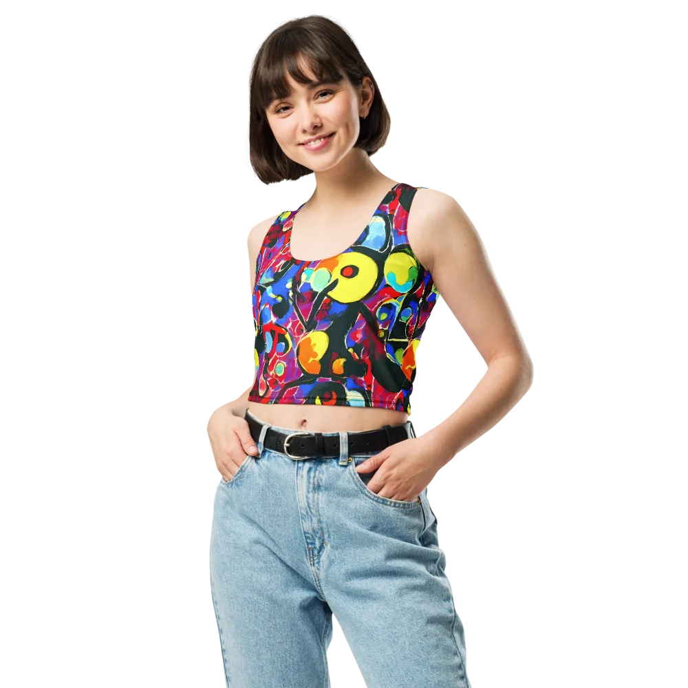 Kaleidoscope Fever on Crop Top — Front