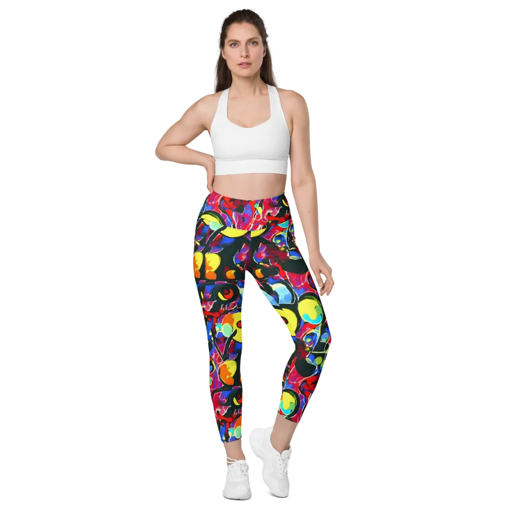 Kaleidoscope Fever on Leggings with Pockets — Front
