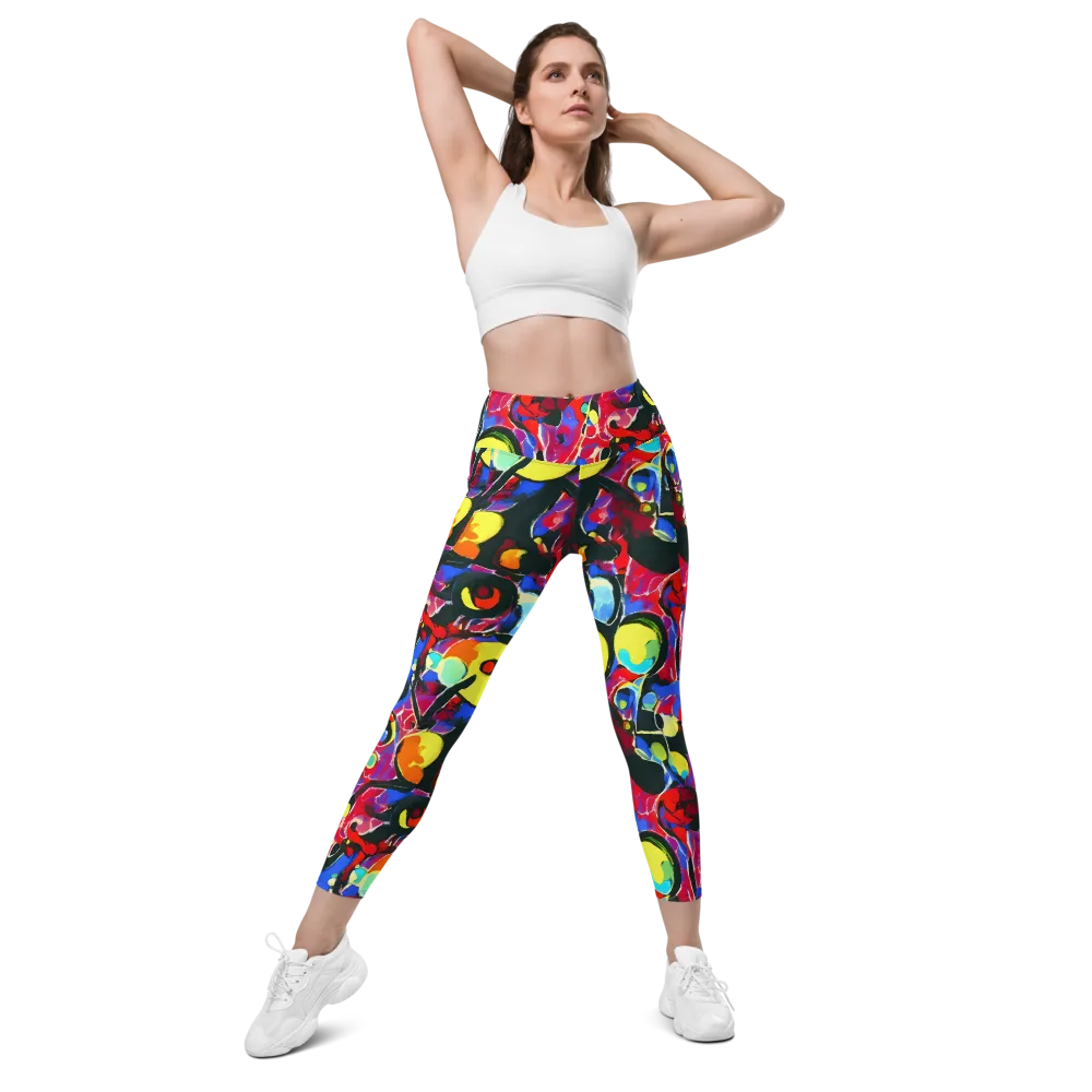 Kaleidoscope Fever on Leggings with Pockets — Front