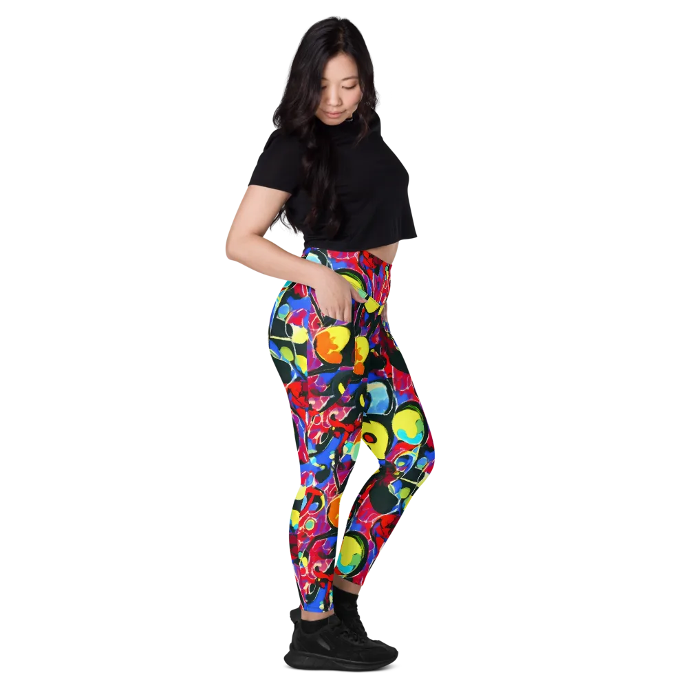 Kaleidoscope Fever on Leggings with Pockets — Right