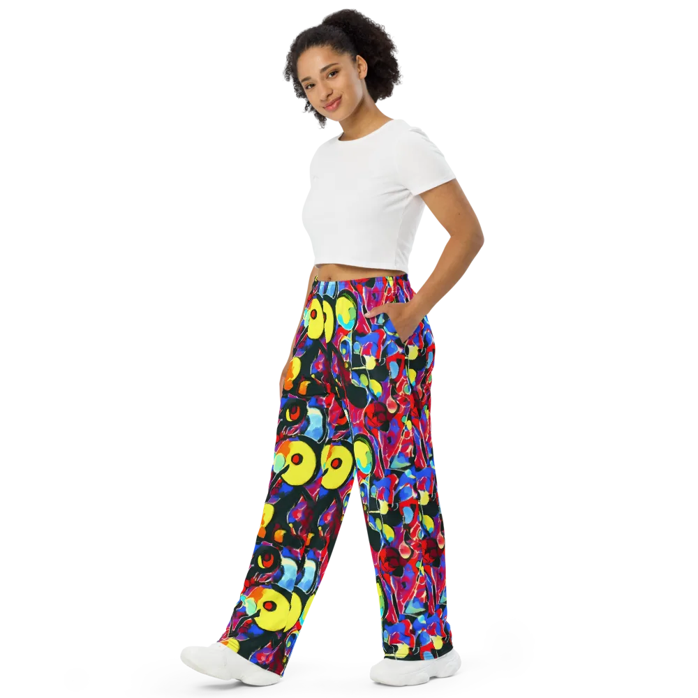 Kaleidoscope Fever on Wide-Leg Pants — Left Front