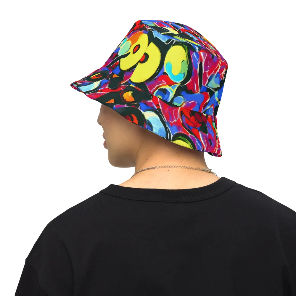 Kaleidoscope Fever on Reversible Bucket Hat — Back Inside