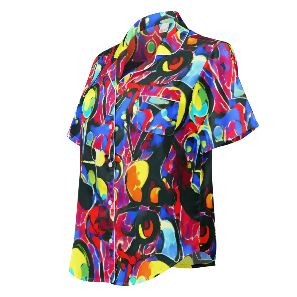 Kaleidoscope Fever on Women's Short Sleeve Pajama Top — Left Front