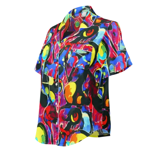 Kaleidoscope Fever on a Women's Short Sleeve Pajama Top