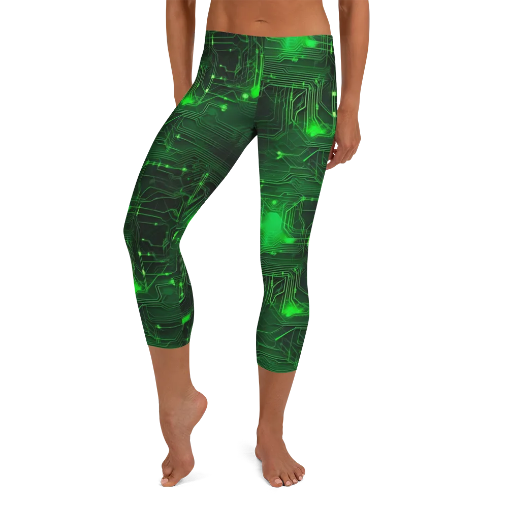 Silicon Moss on Capri Leggings — Front