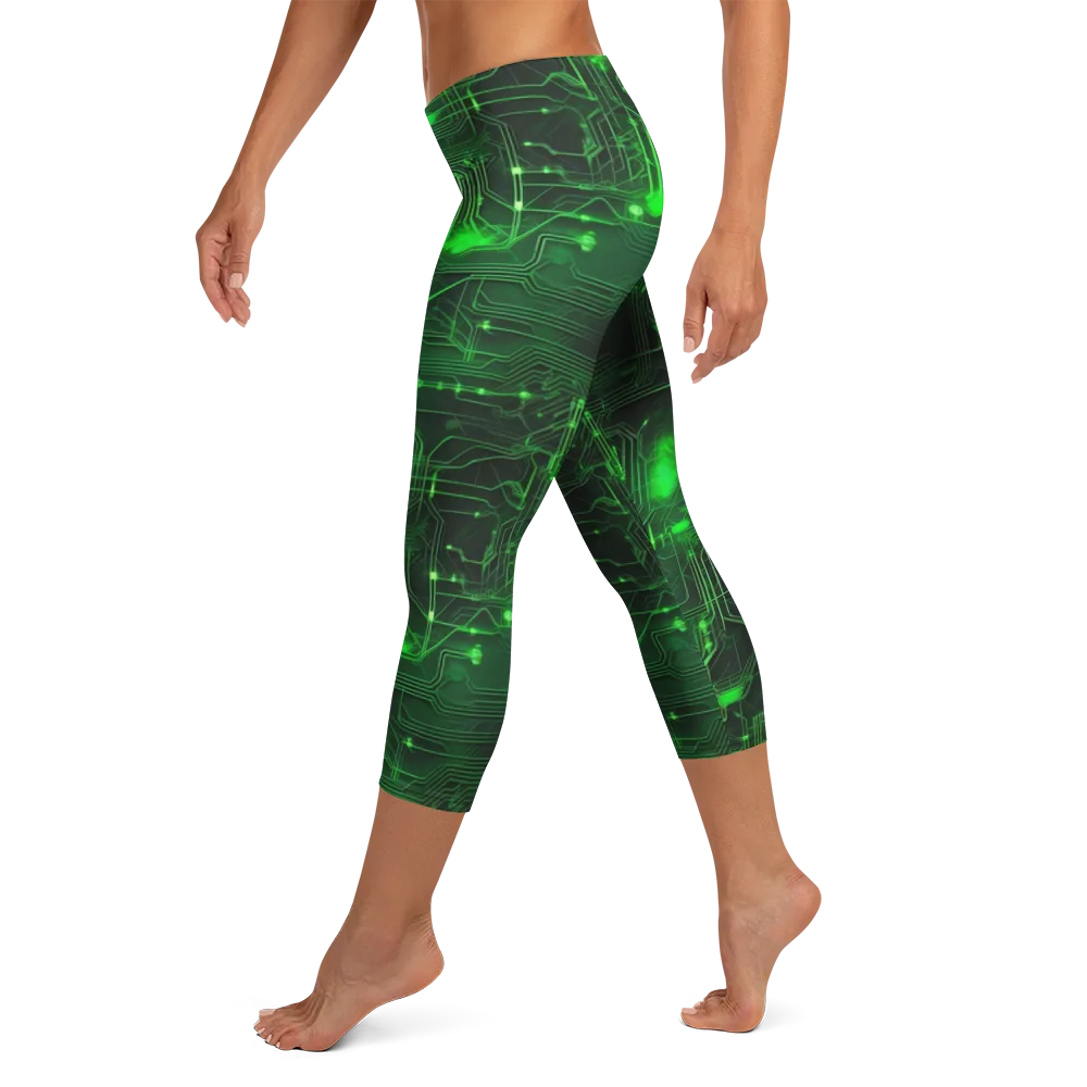 Silicon Moss on Capri Leggings — Left