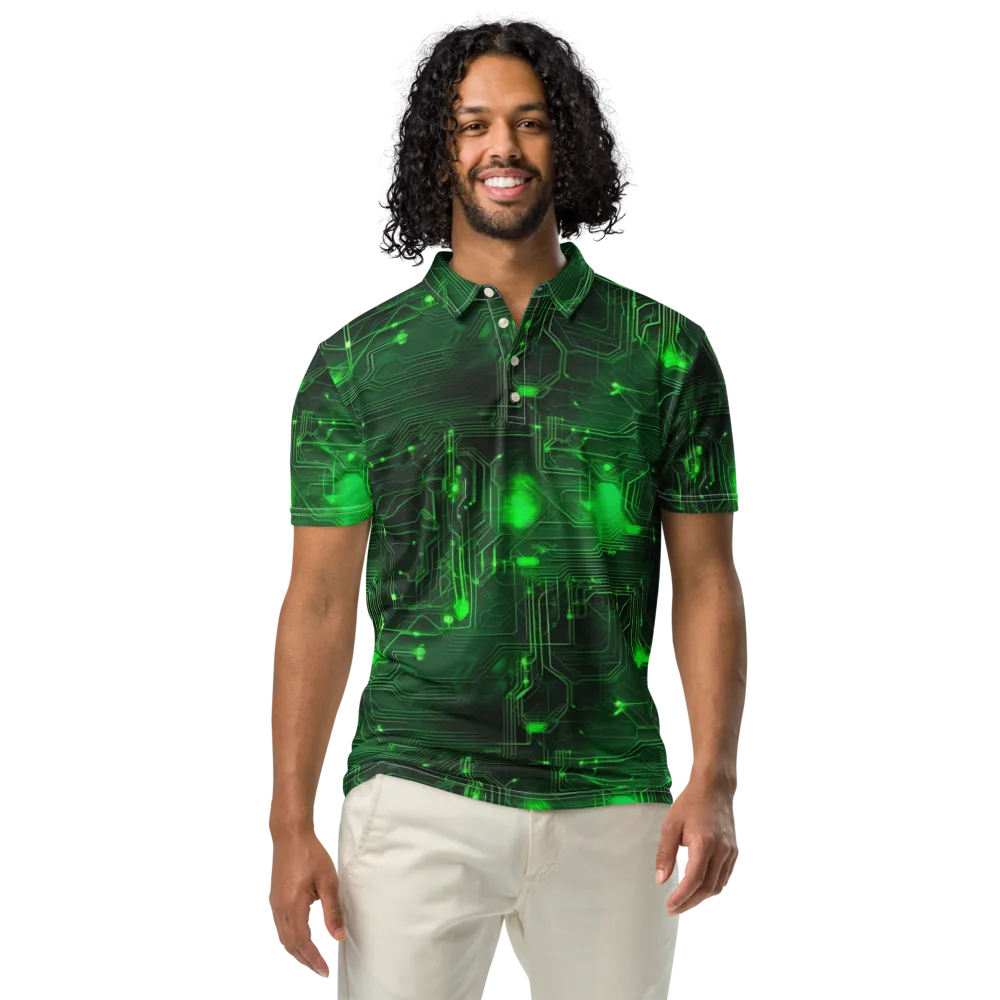Silicon Moss on Men's Slim Fit Polo Shirt — Front