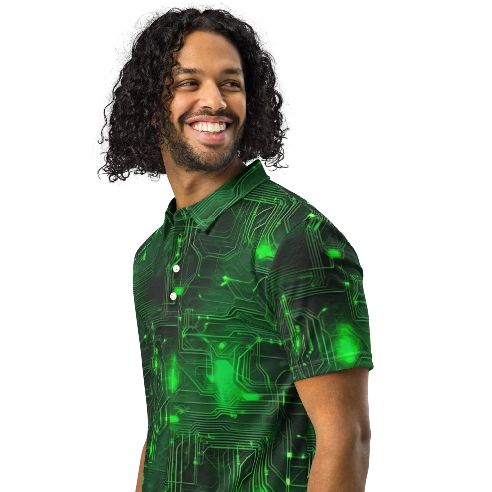 Silicon Moss on Men's Slim Fit Polo Shirt — Left Front