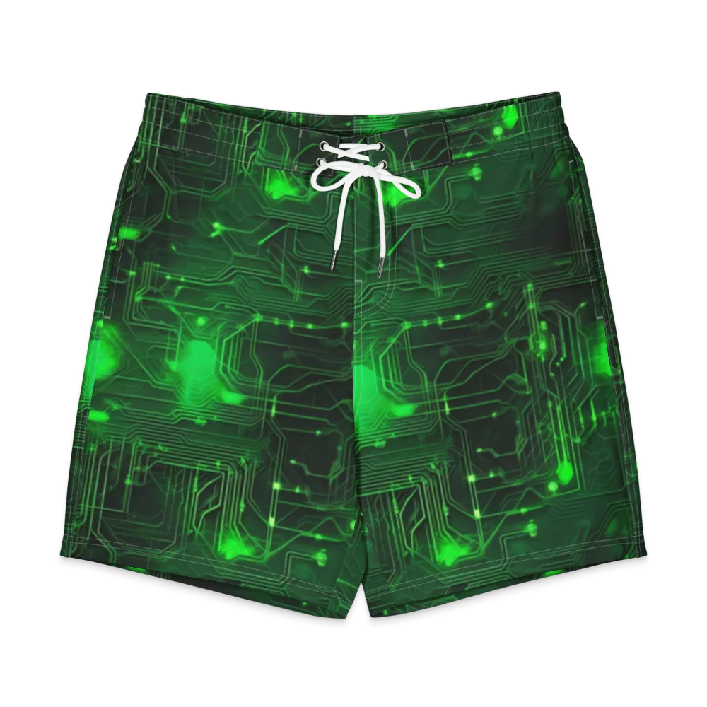 Silicon Moss on Men's Board Shorts — Front