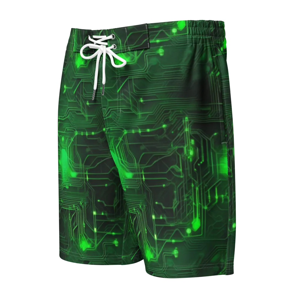 Silicon Moss on Men's Board Shorts — Front