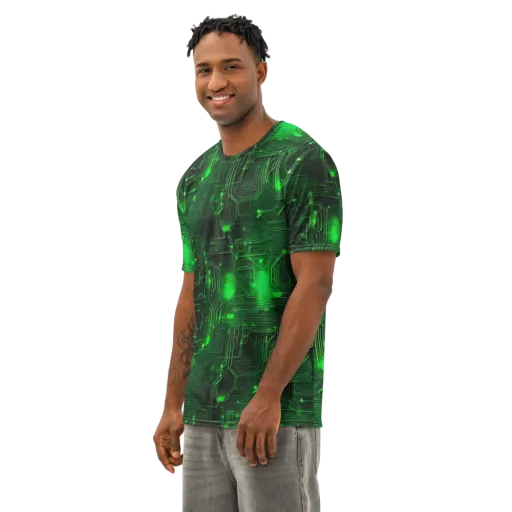 Silicon Moss on a Men's Cotton Crew Neck T-Shirt
