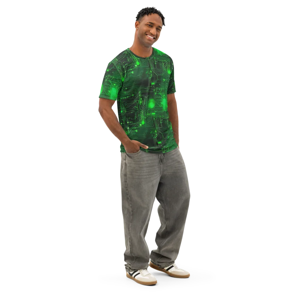 Silicon Moss on Men's Cotton Crew Neck T-Shirt — Right Front