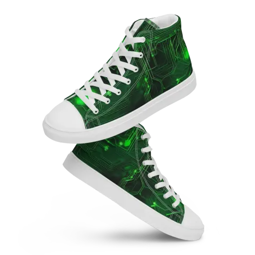 Silicon Moss on a Men's High Top Canvas Shoes