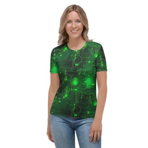 Silicon Moss on a Women's Crew Neck T-Shirt
