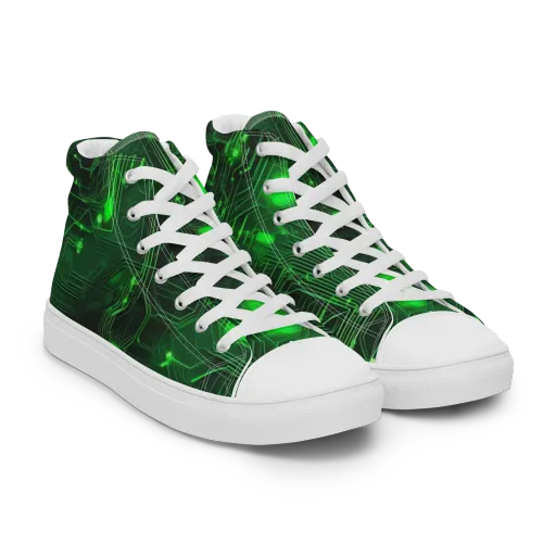 Silicon Moss on a Women's High Top Canvas Shoes