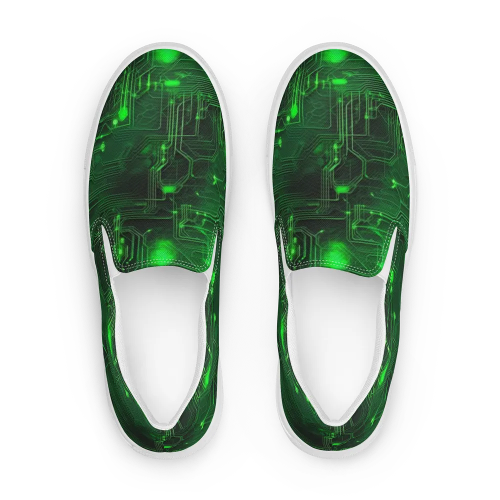 Silicon Moss on Men's Slip-On Canvas Shoes — Front