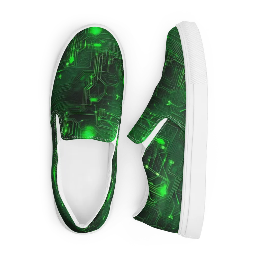 Silicon Moss on Men's Slip-On Canvas Shoes — Front