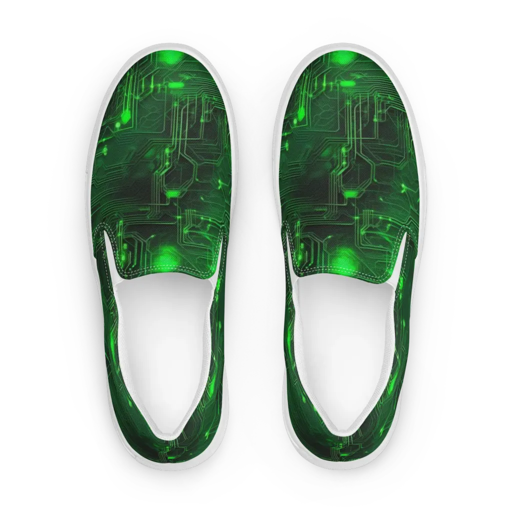 Silicon Moss on Women's Slip-On Canvas Shoes — Front