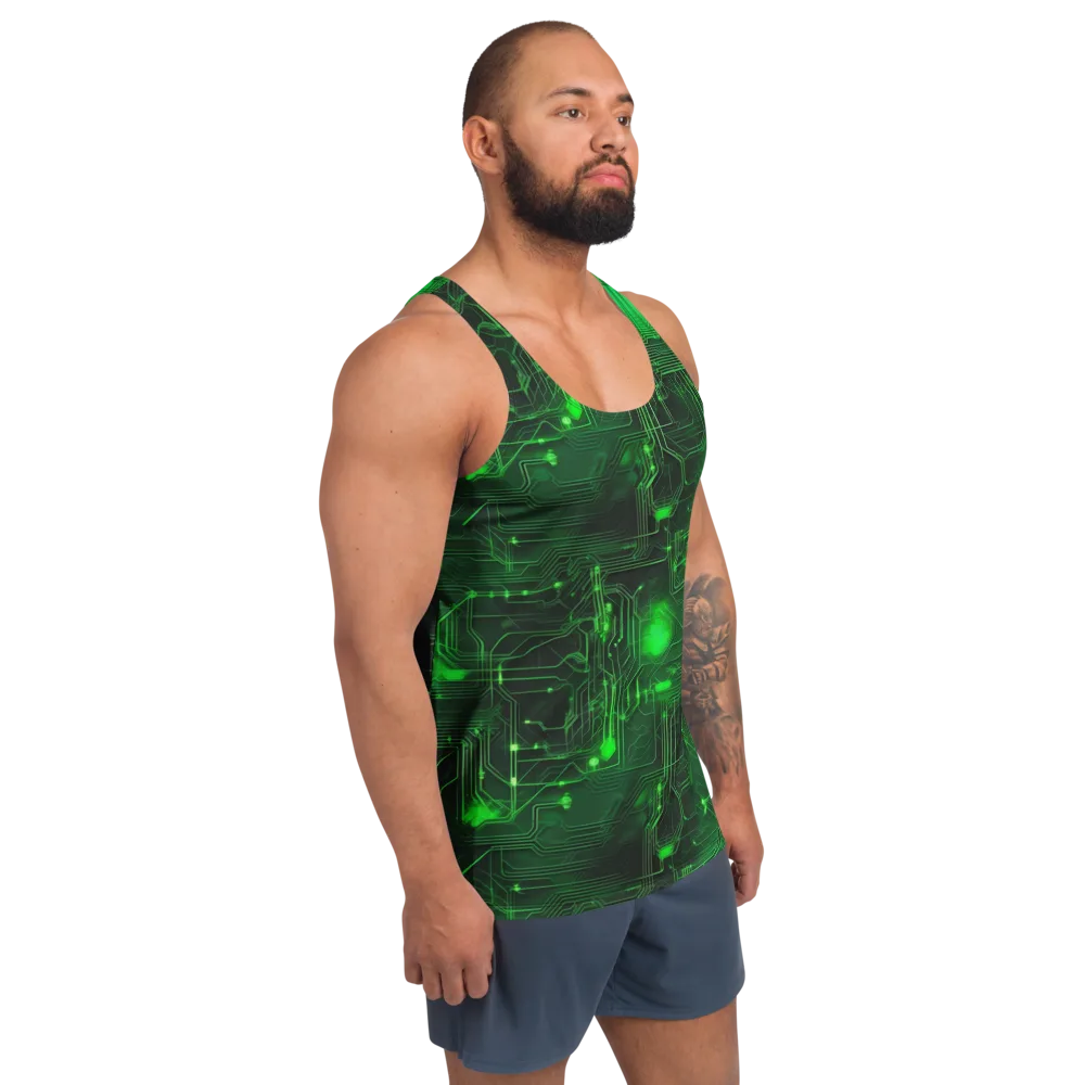 Silicon Moss on Men's Tank Top — Right Front