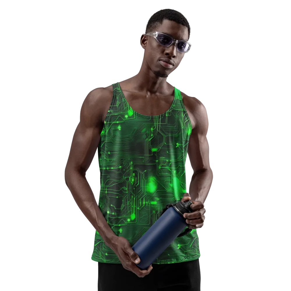 Silicon Moss on Men's Tank Top — Front