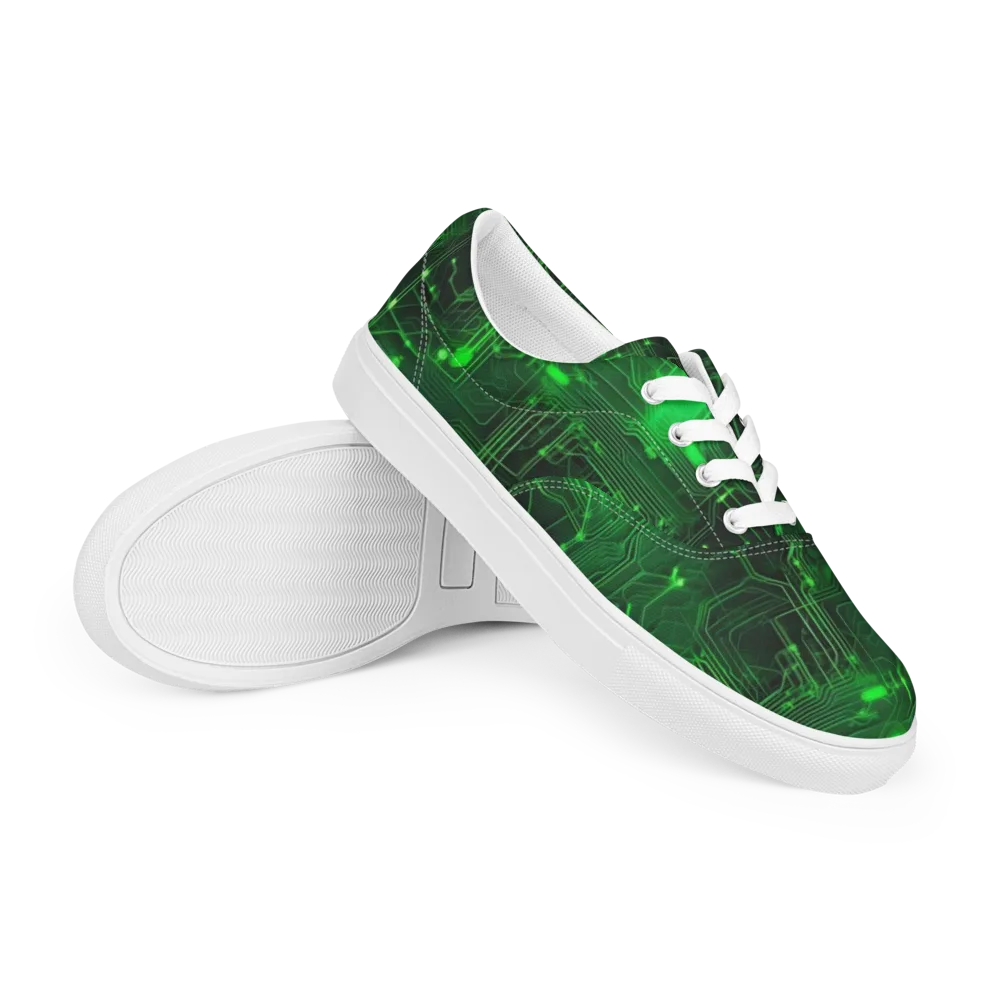Silicon Moss on Men's Lace-Up Canvas Shoes — Right Front