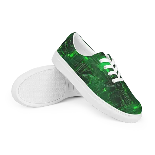 Silicon Moss on a Men's Lace-Up Canvas Shoes