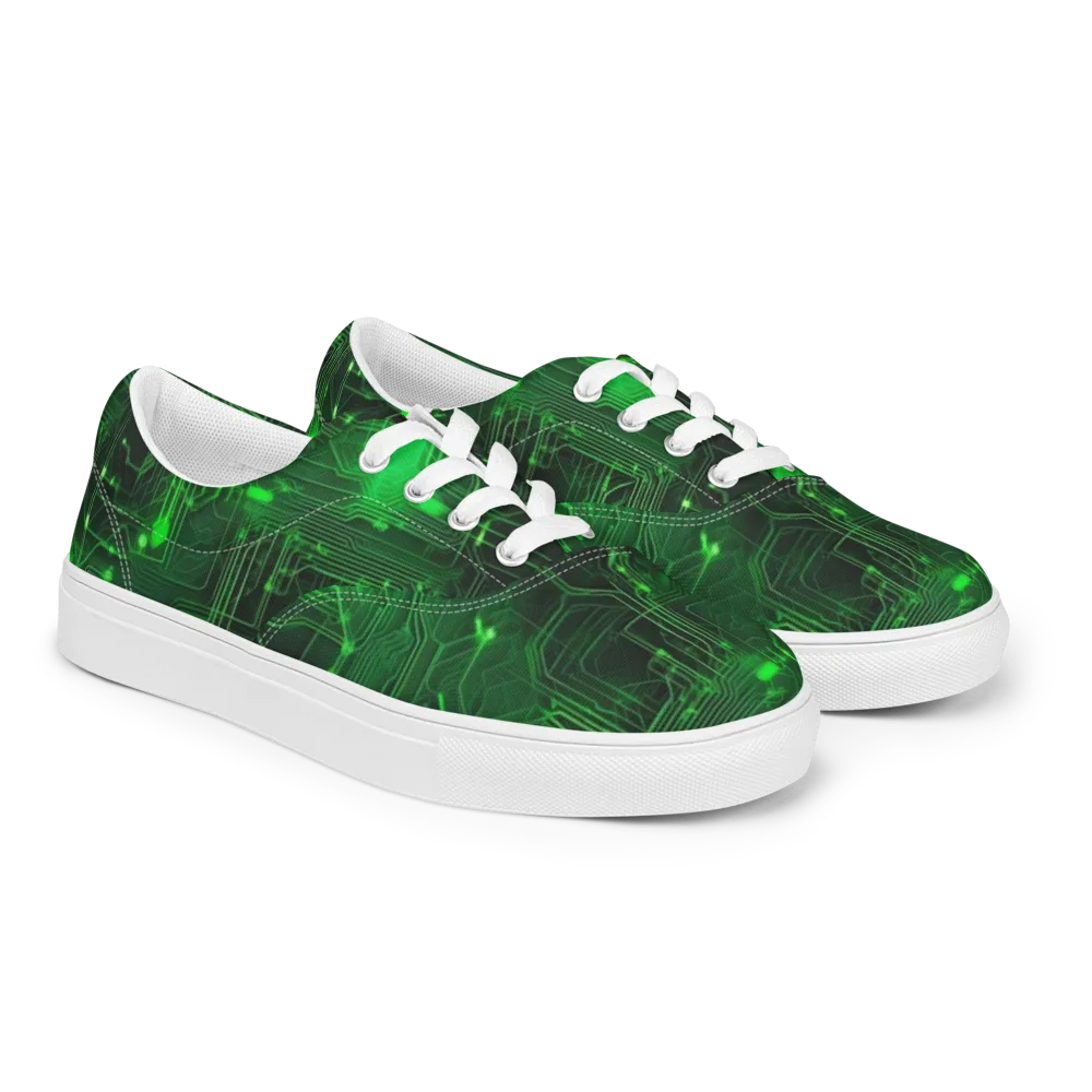 Silicon Moss on Men's Lace-Up Canvas Shoes — Right Front