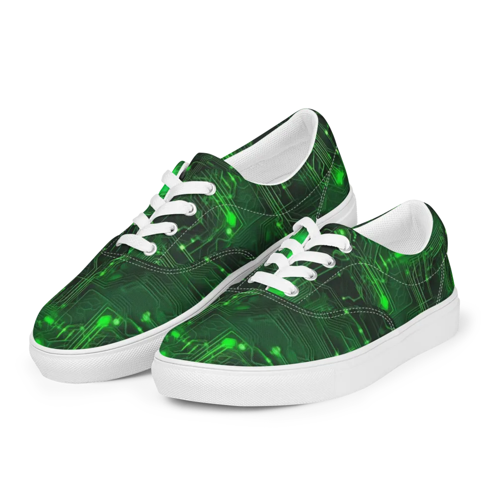 Silicon Moss on Men's Lace-Up Canvas Shoes — Left Front