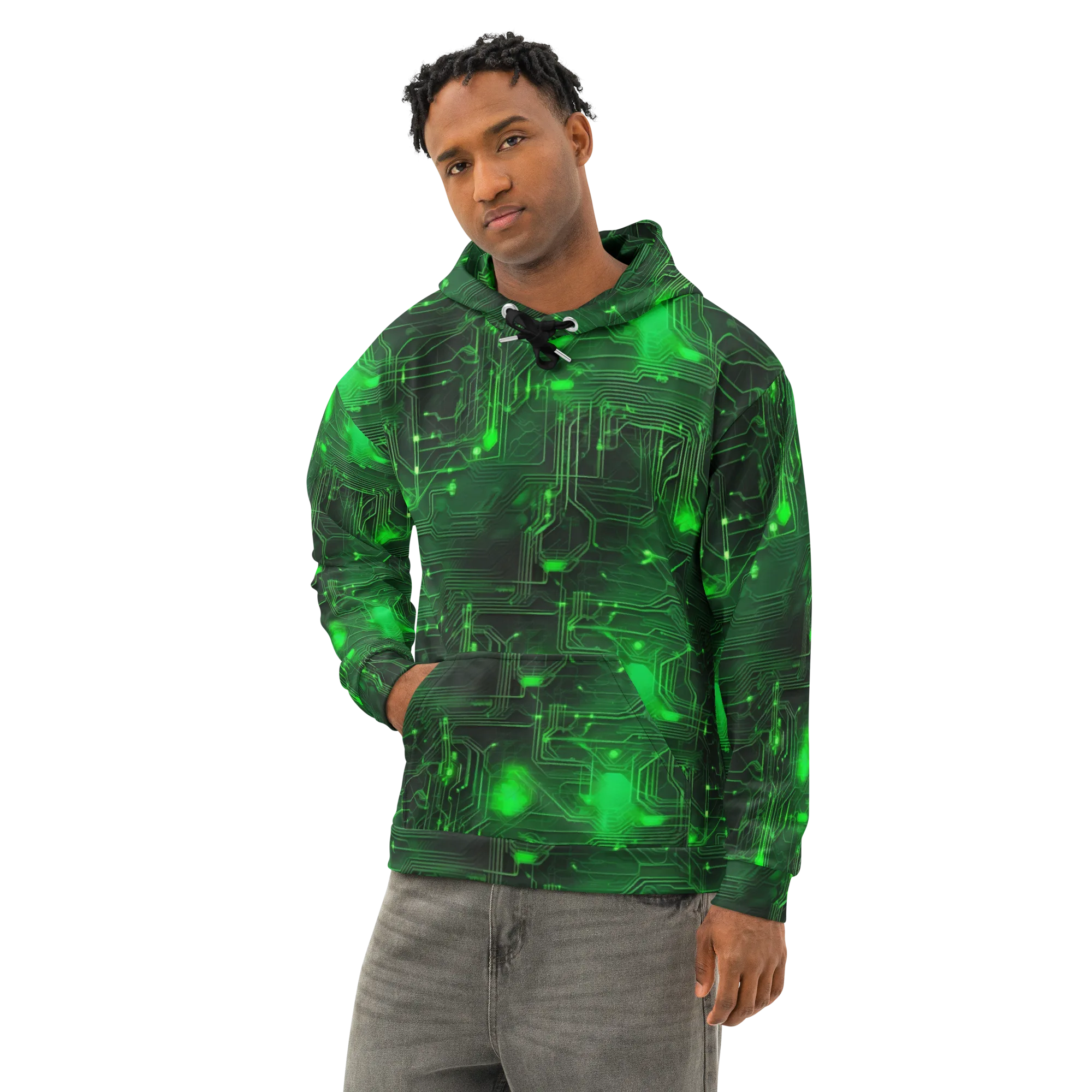 Silicon Moss on Cotton Hoodie — Left Front