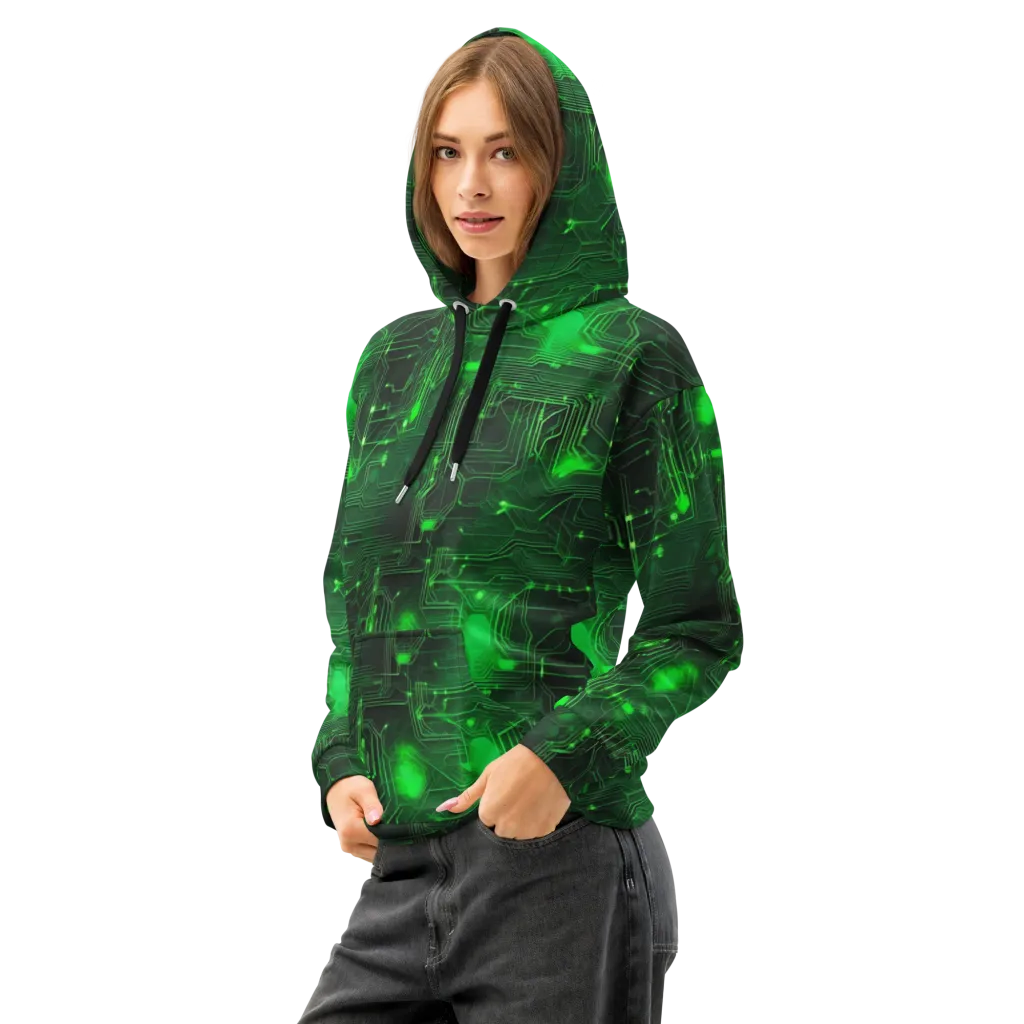 Silicon Moss on Cotton Hoodie — Left Front