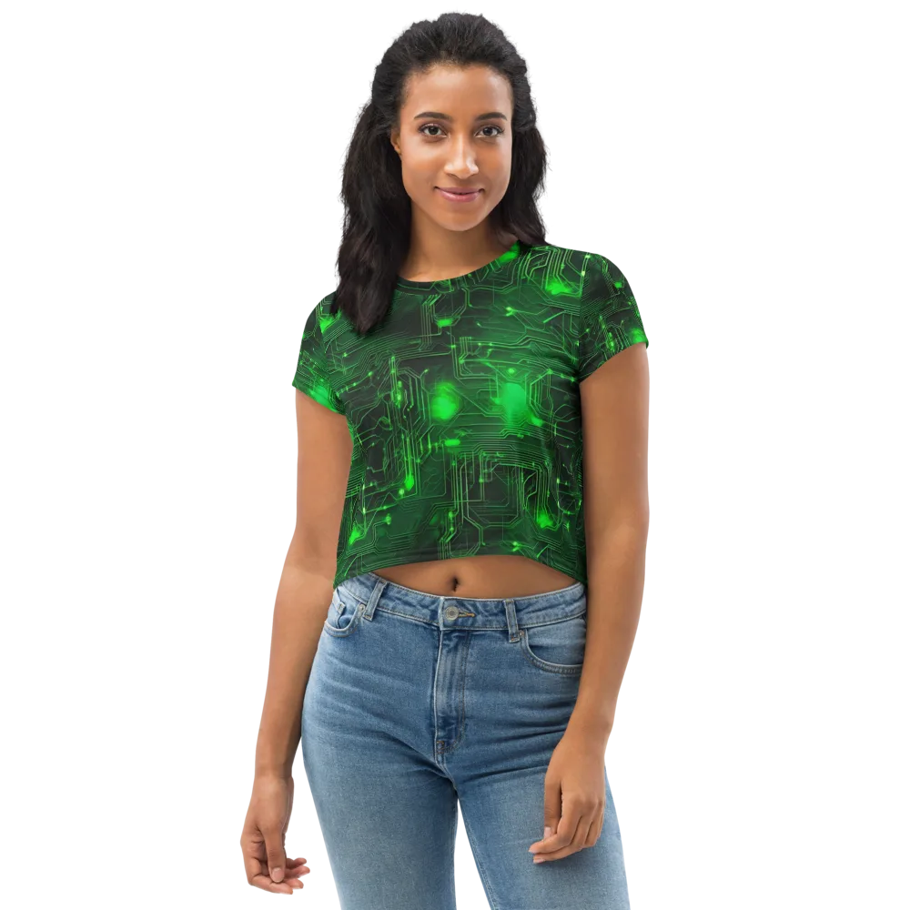 Silicon Moss on Crop Tee — Front