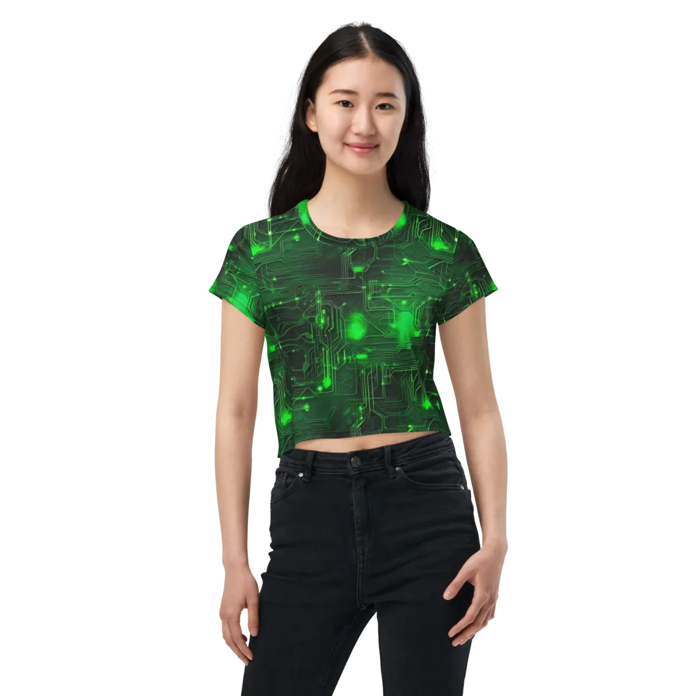 Silicon Moss on Crop Tee — Front