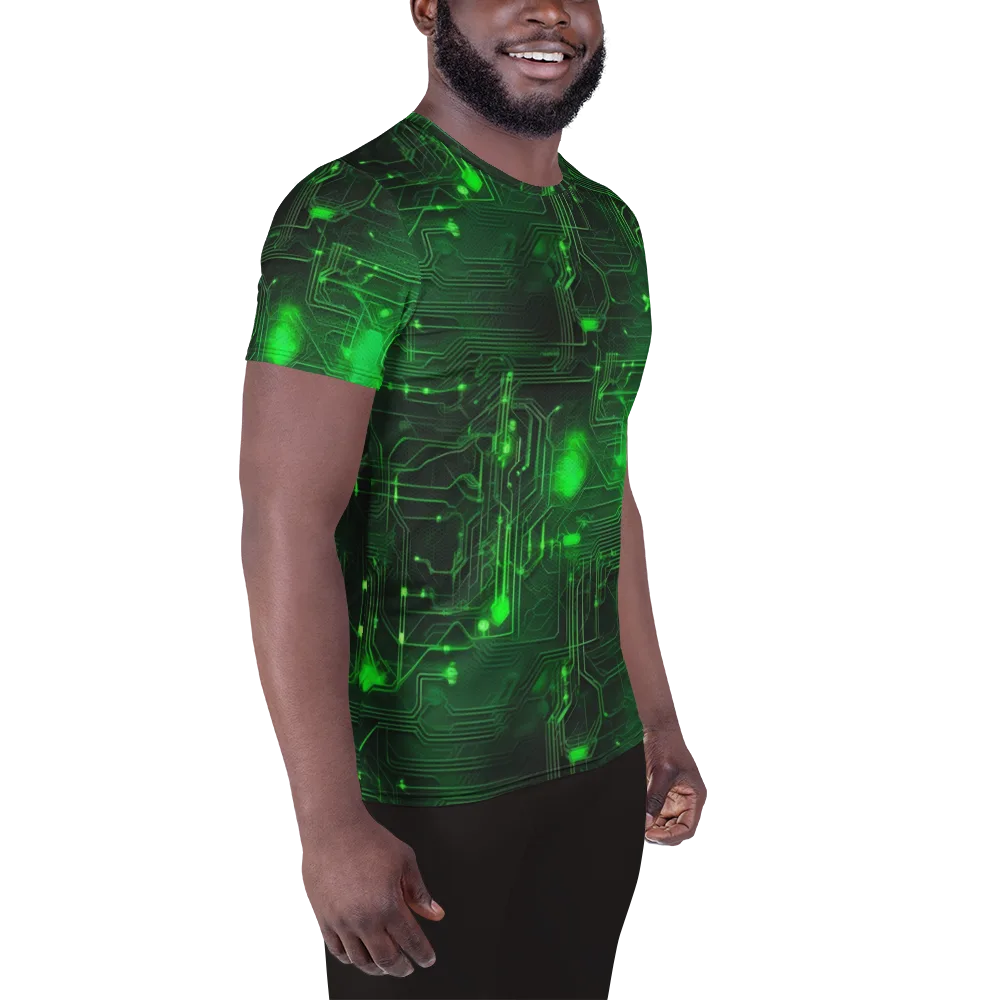 Silicon Moss on Men's Athletic T-Shirt — Right