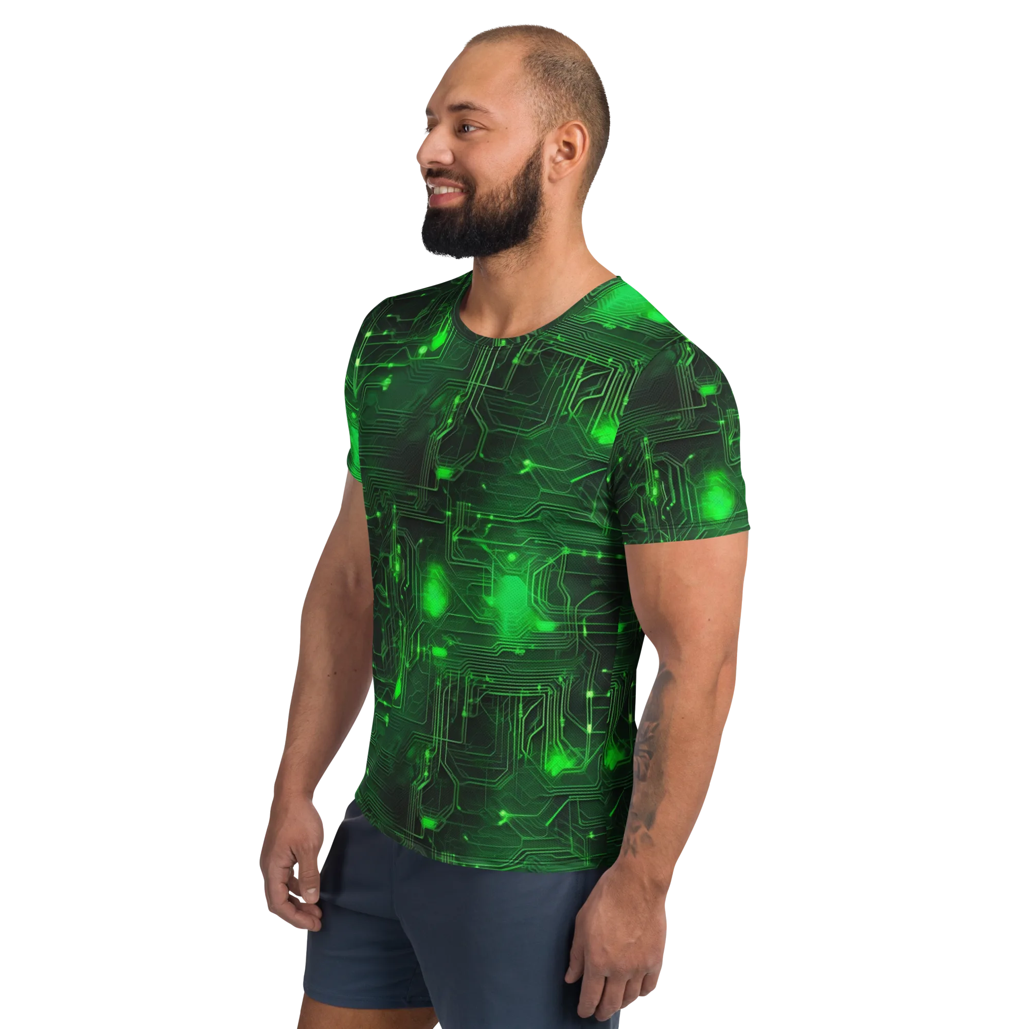 Silicon Moss on Men's Athletic T-Shirt — Left